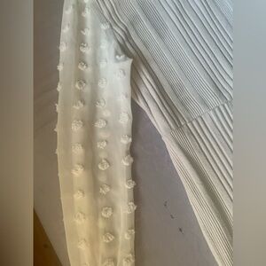 Textured White and Gray Dress